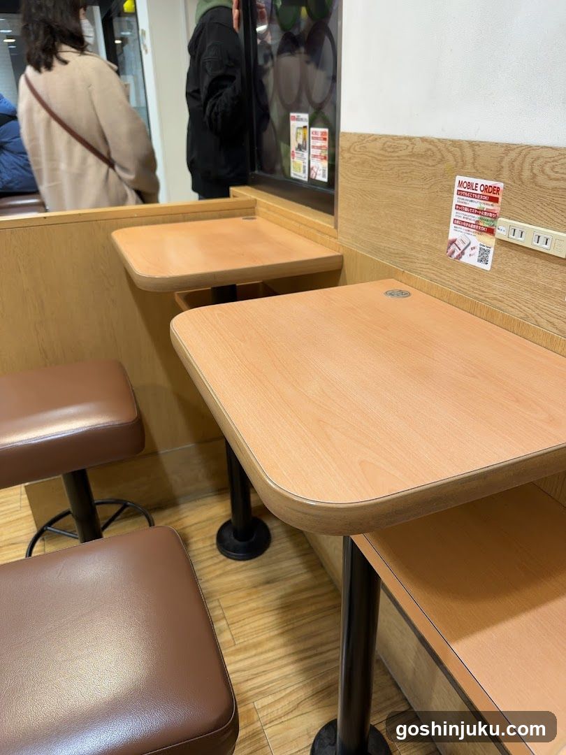 Restaurant Interior with Tables and Stools