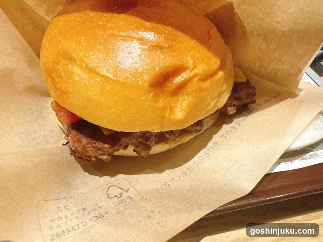 Burger on Brown Paper