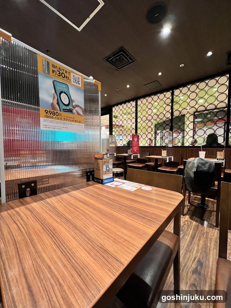 Restaurant Interior with Promotional Display