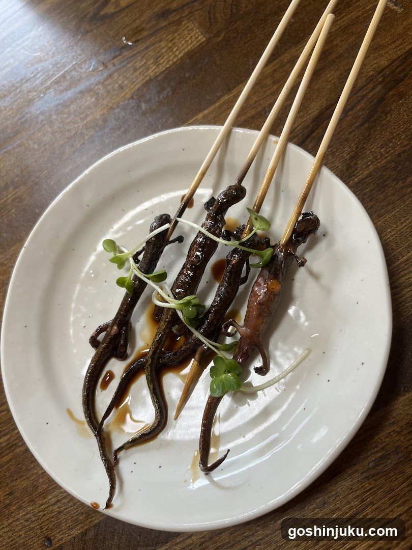 Grilled Squid Skewers with Microgreens