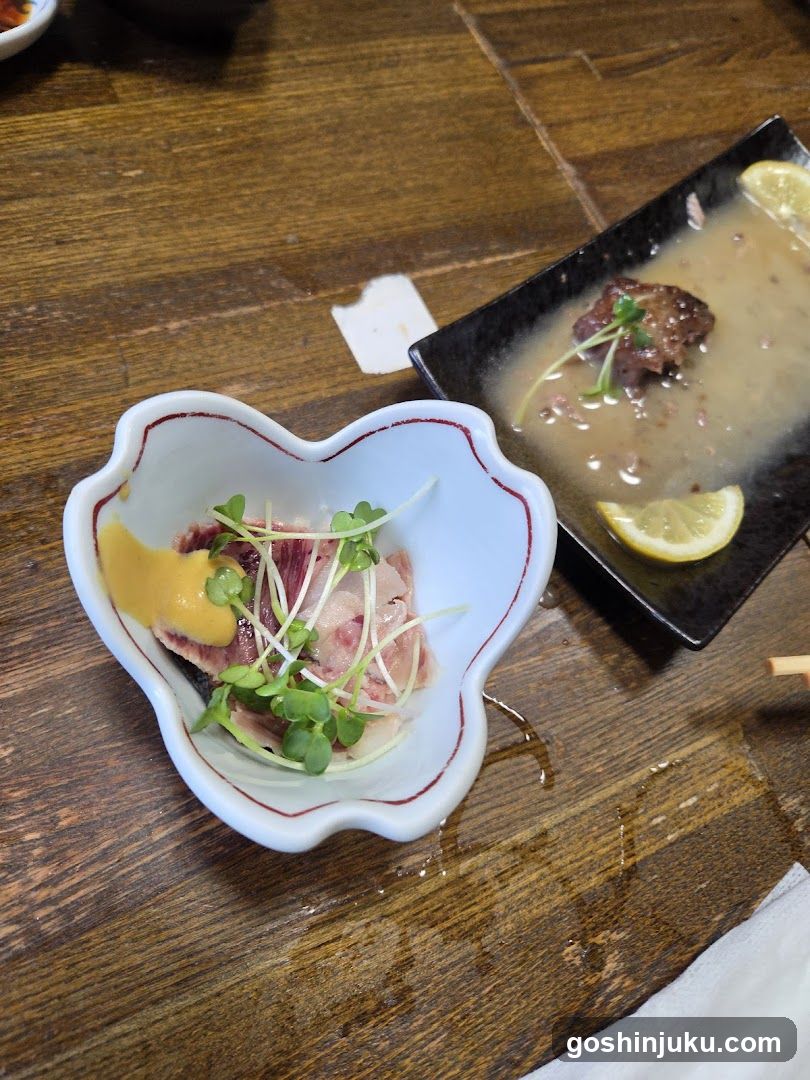 Sushi and Soup Dishes on Wooden Table
