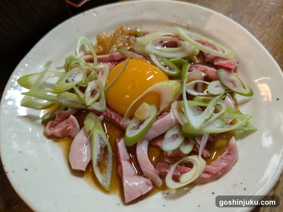 Sashimi with Raw Egg Yolk