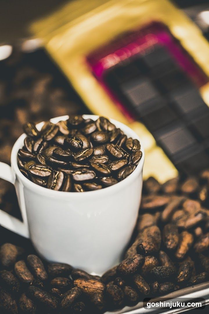 Coffee Beans and Chocolate Bar