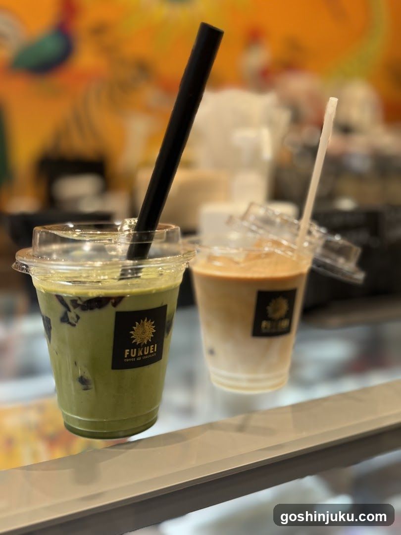 Matcha and Latte Drinks at Fukuei