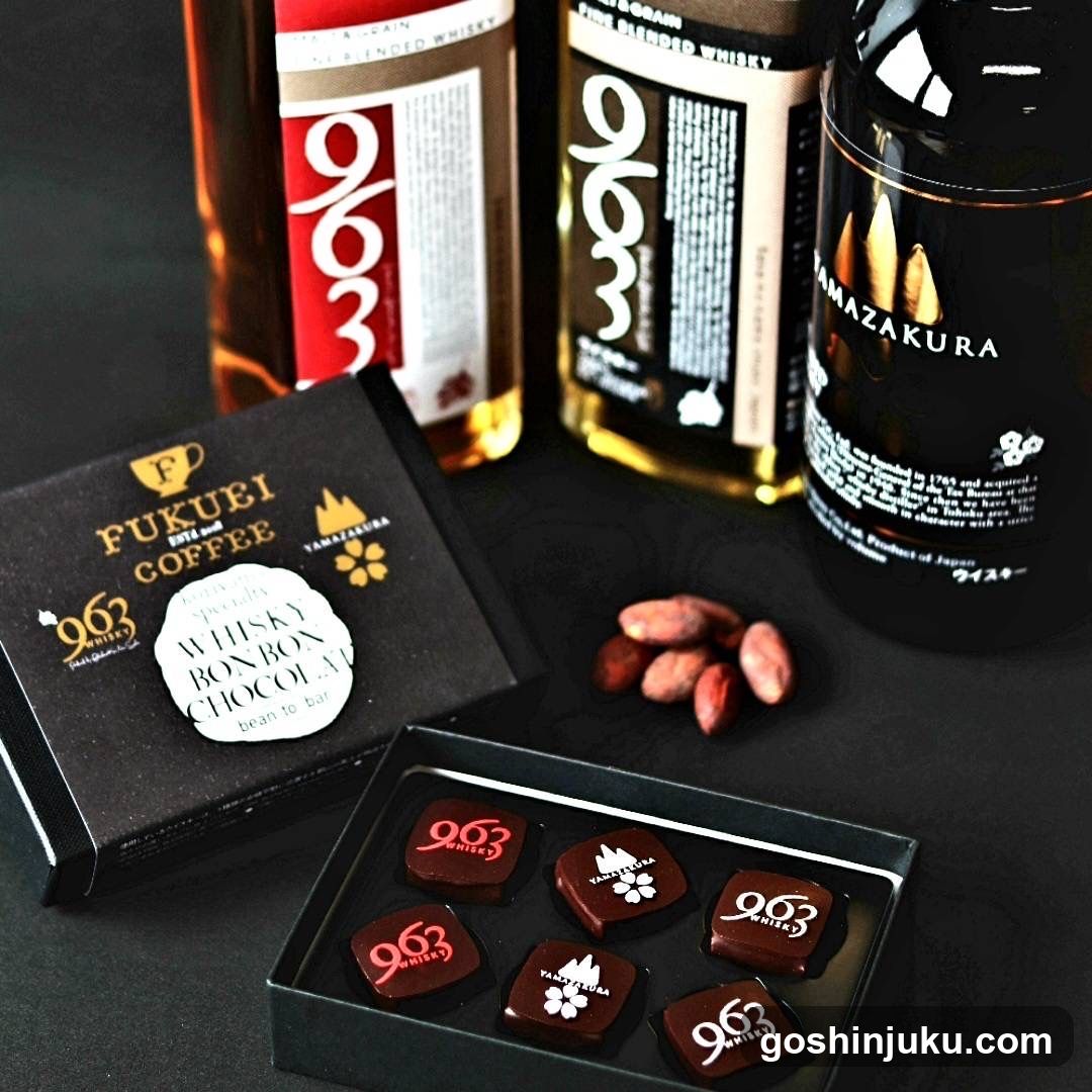 963 Whisky Bonbon Chocolates and Whisky Bottles