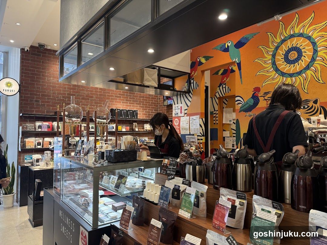 Coffee Shop Interior with Artistic Wall Decor