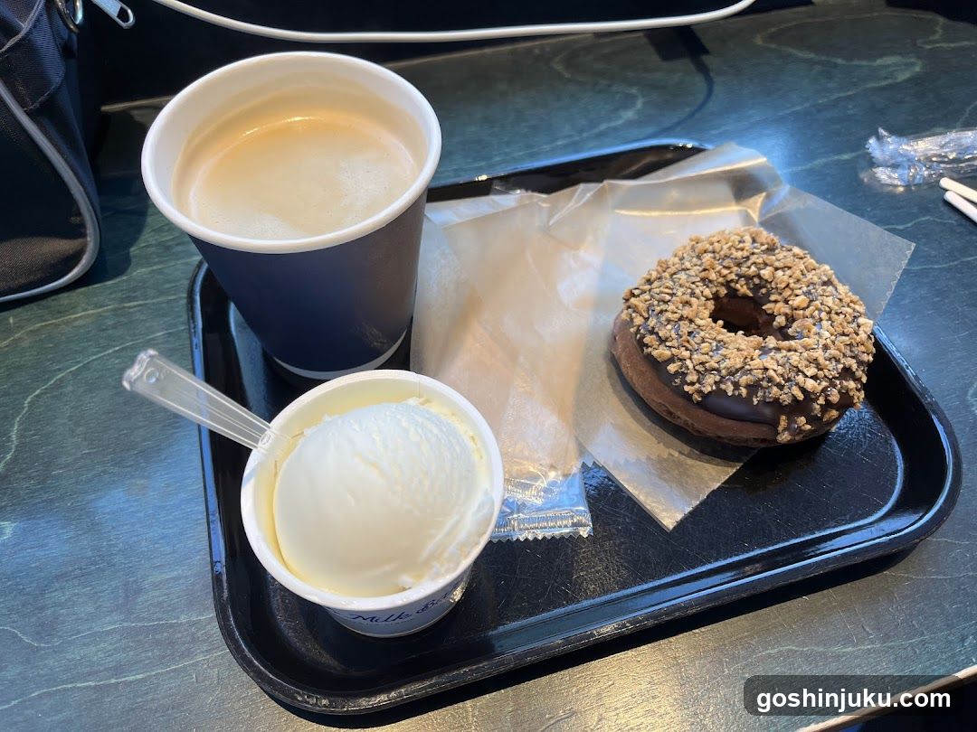 Donut and Coffee with Ice Cream
