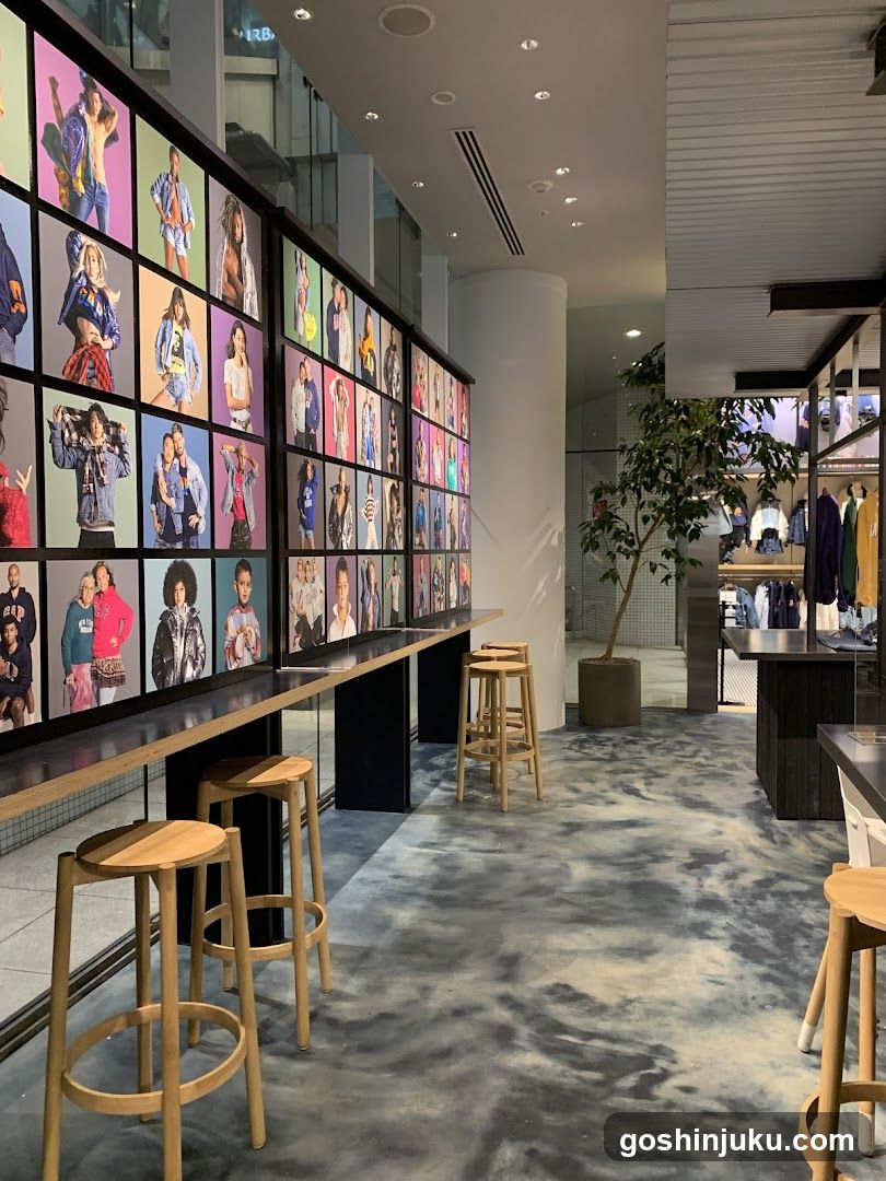 Fashion Store Interior with Photo Wall