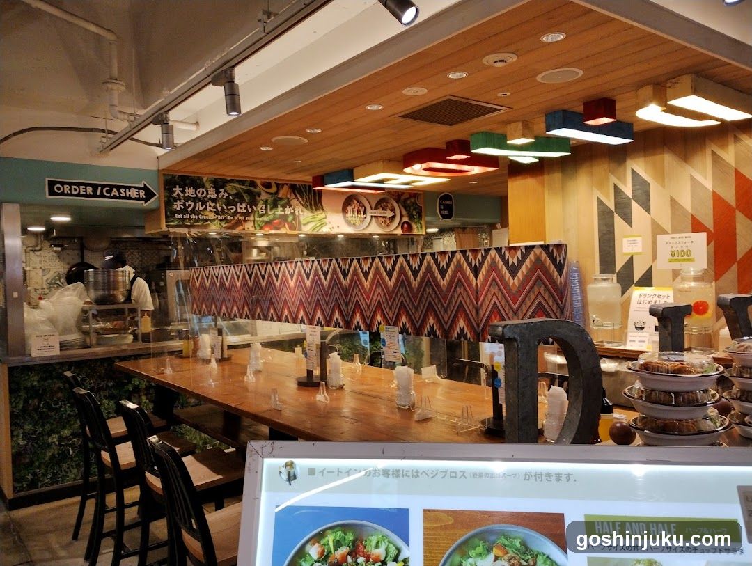 Restaurant Interior with Counter and Menu Display