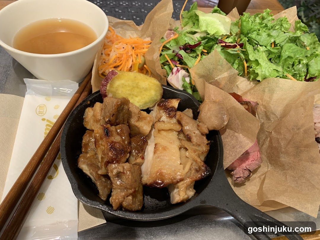Grilled Pork and Salad Meal