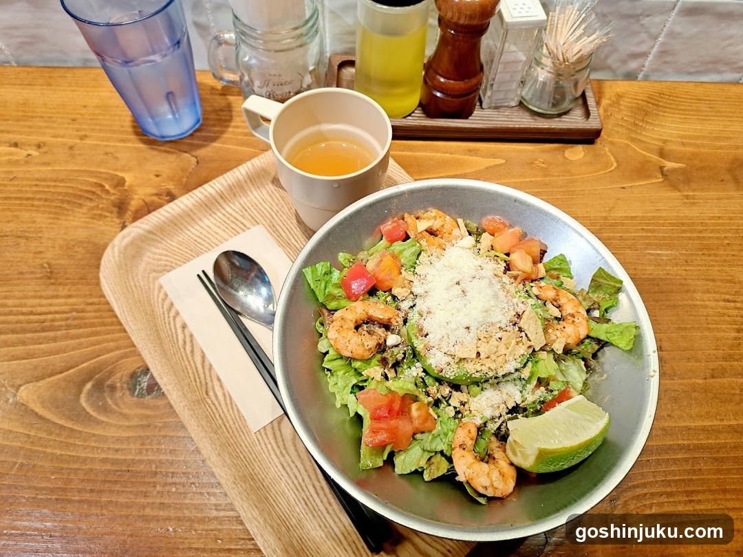 Shrimp Salad Bowl with Lime and Cheese