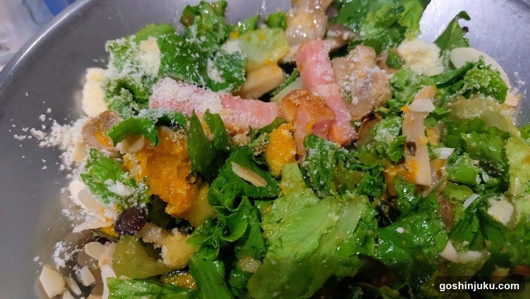 Salad Bowl with Dressing and Toppings