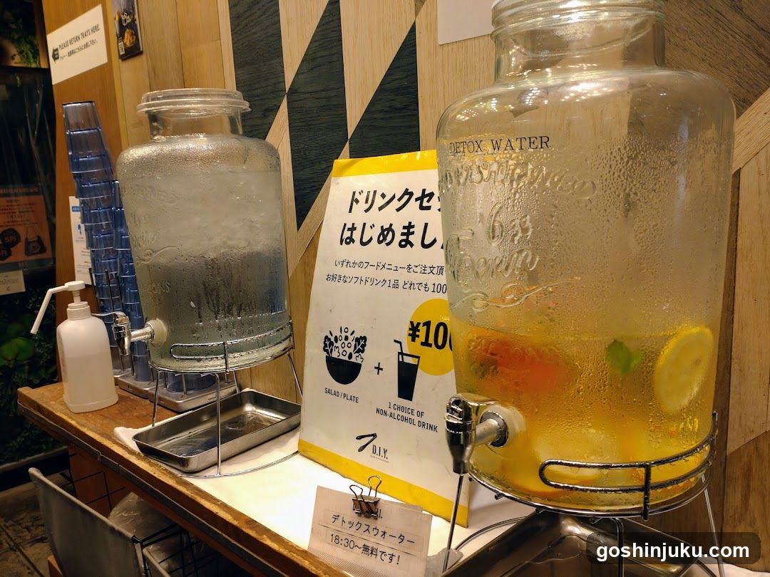 Drinks Station with Detox Water and Salad Plate Offer