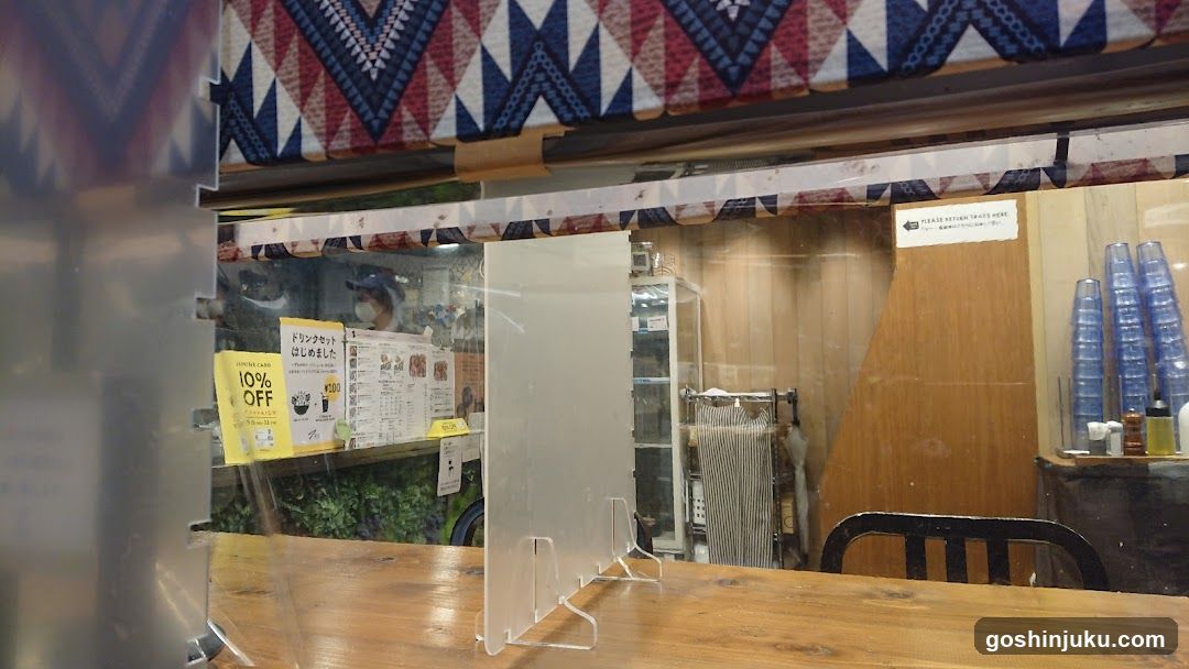 Food stall interior view