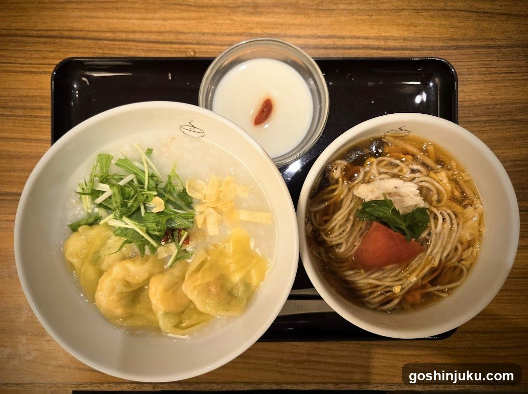 Dinner Set with Porridge and Noodles