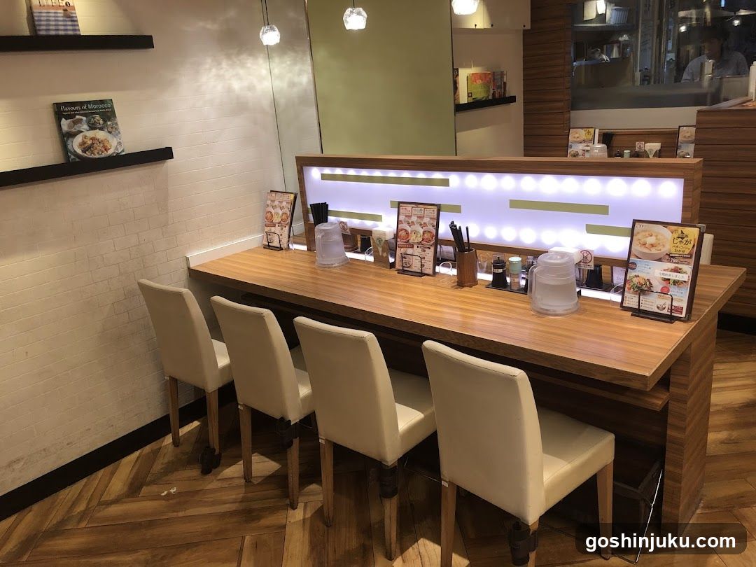 Restaurant Interior with Counter Seating