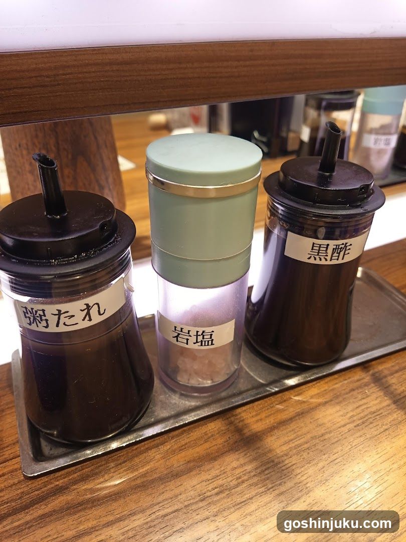 Condiment Shakers on Table