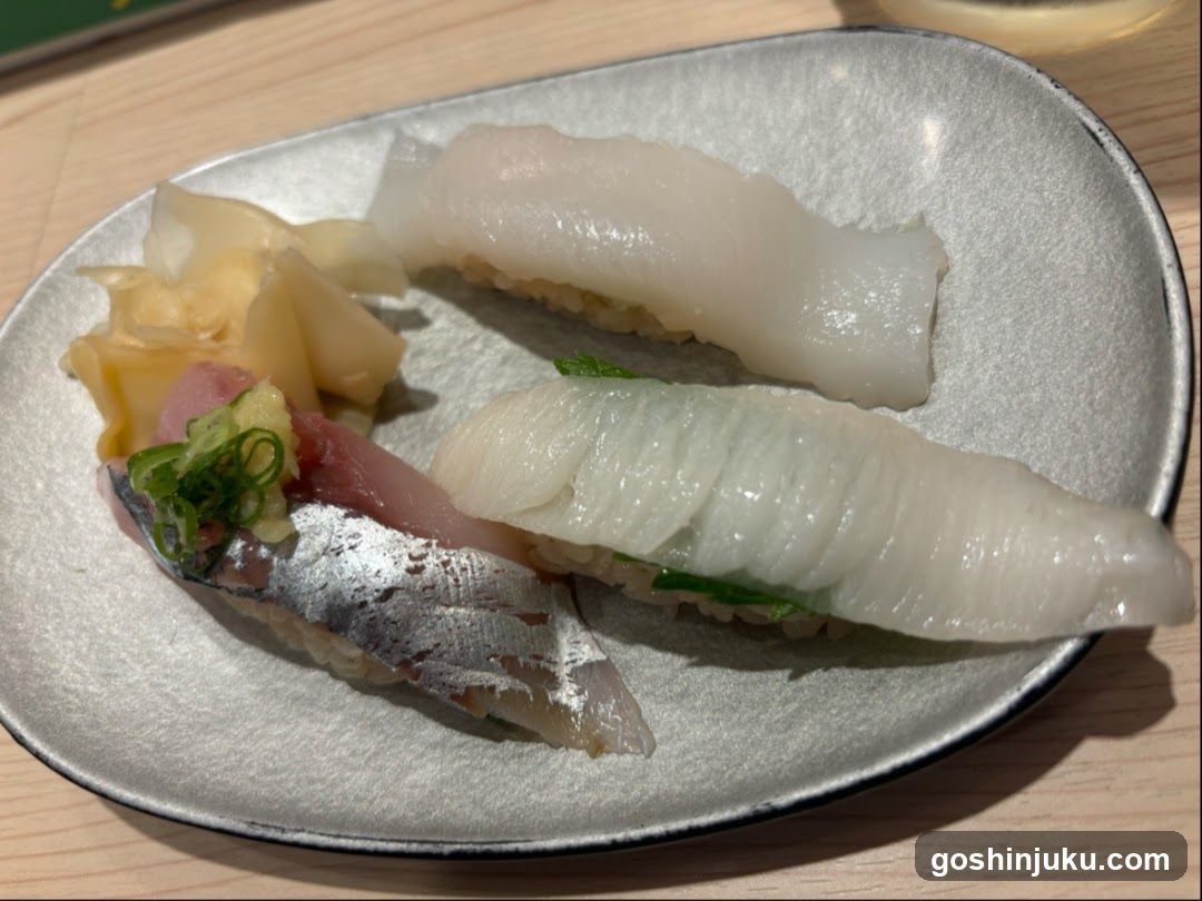 Sushi Plate with Fish Slices and Ginger