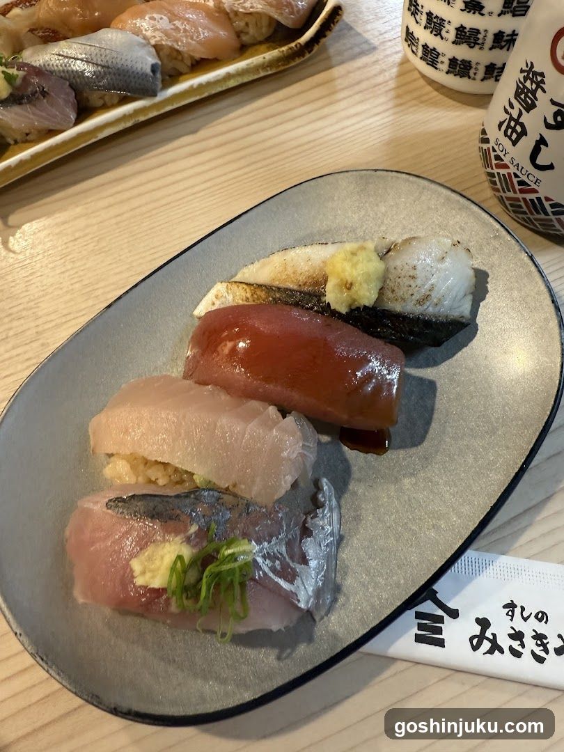 Sushi Plate with Soy Sauce Bottle