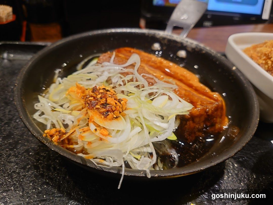 Sizzling Pork Belly with Scallions and Sesame Oil