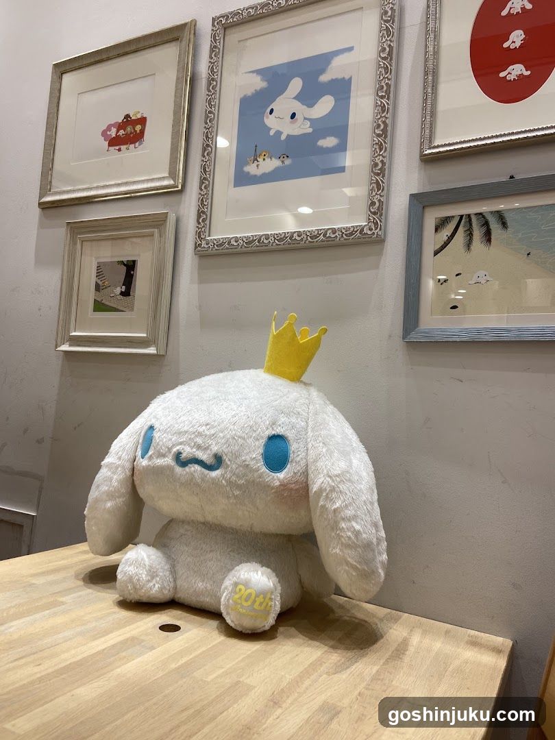 Cinnamoroll plush toy display