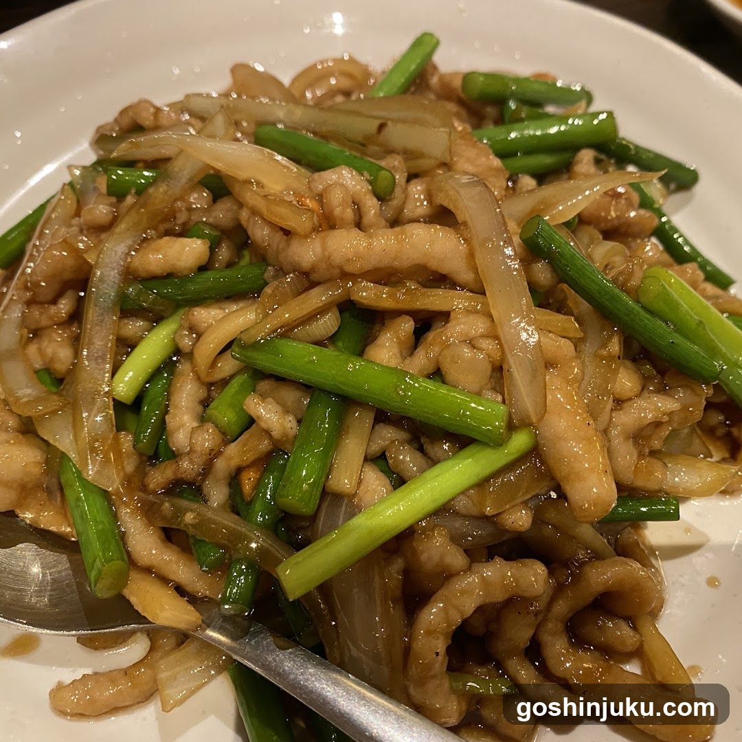 Stir-fried Pork with Scallions and Onions