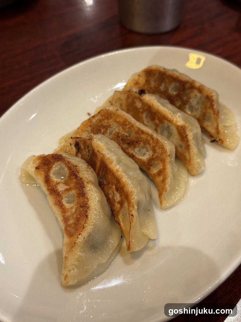 Gyoza on a white plate