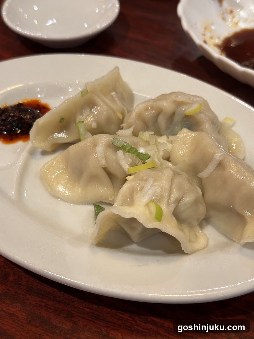 Dumplings with Scallions and Sauce