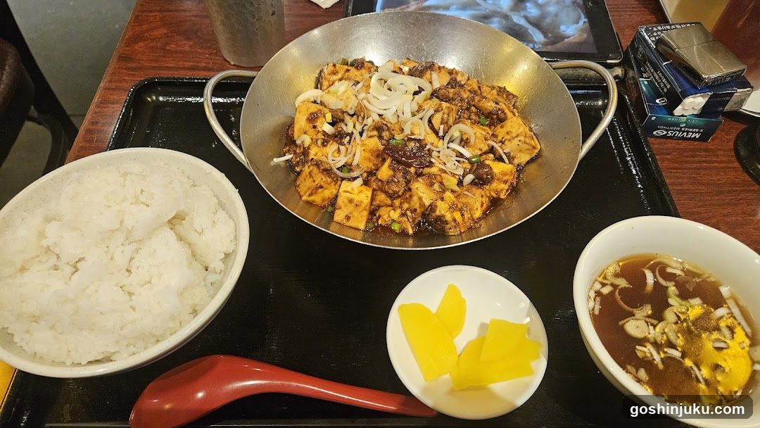 Tofu Dish with Rice and Soup