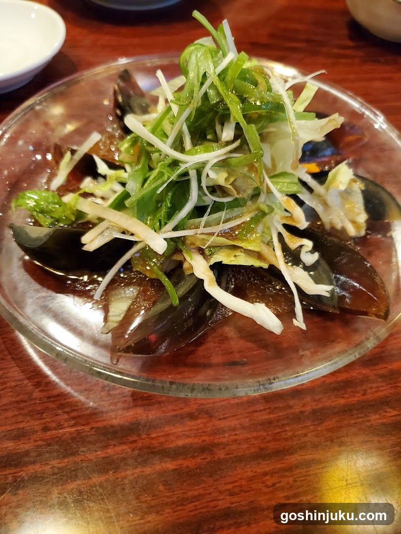 Dish with Mussels and Greens