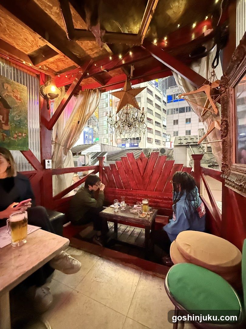 Cozy Bar Interior with View of City Streets