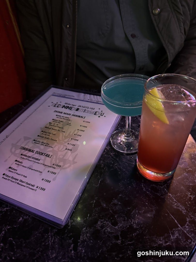 Cocktails and Menu on Table