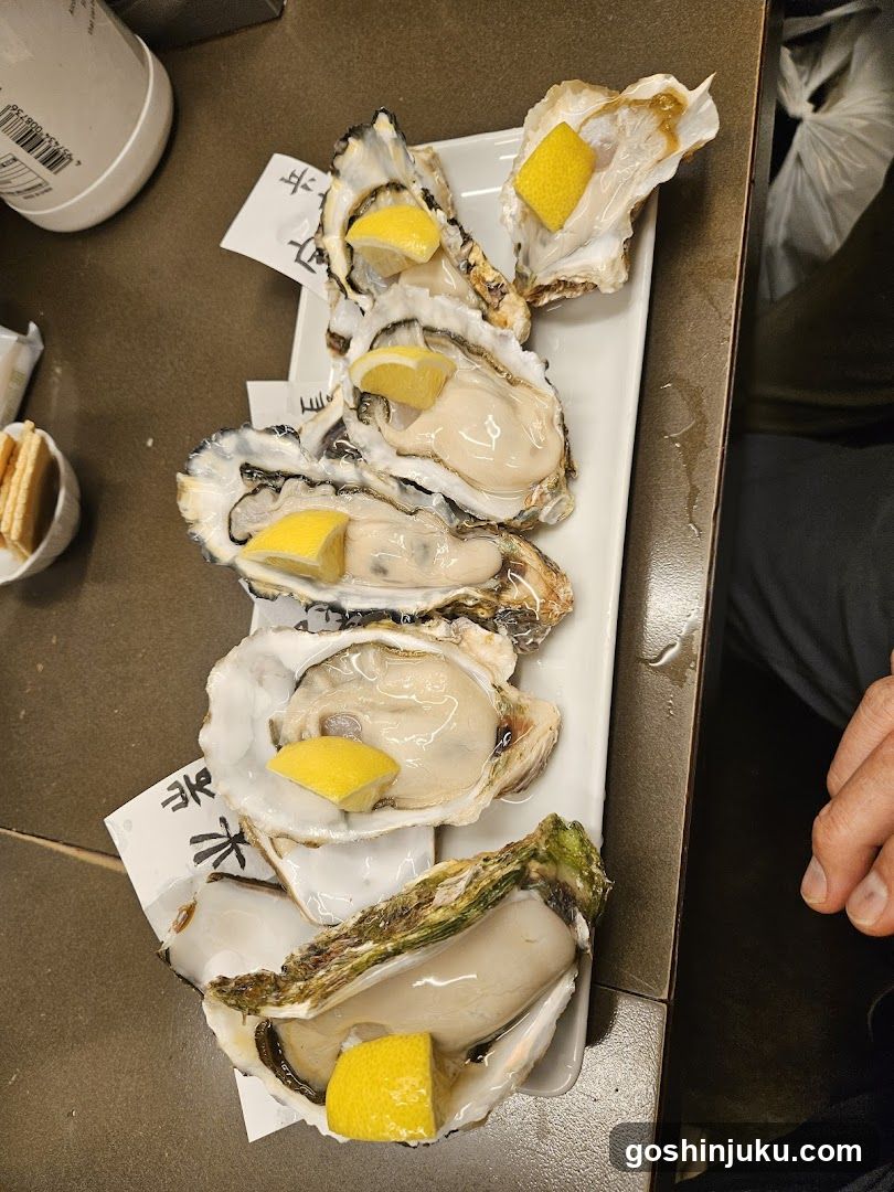 Oysters with Lemon Wedges