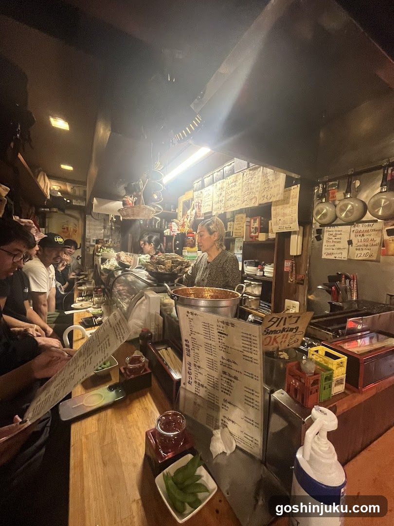 Restaurant Interior with Menu and Staff