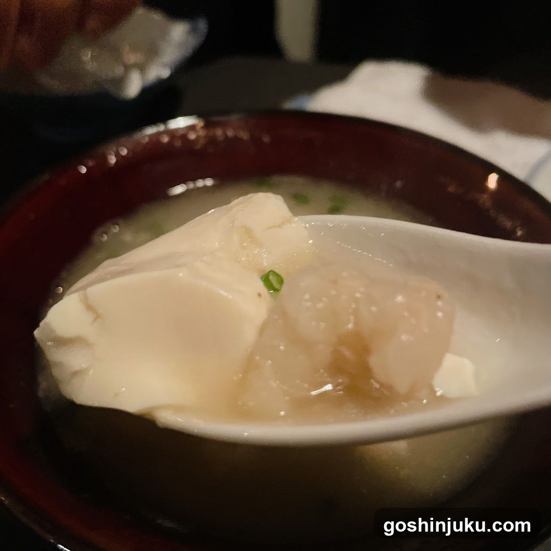 Soup with Tofu and Shrimp