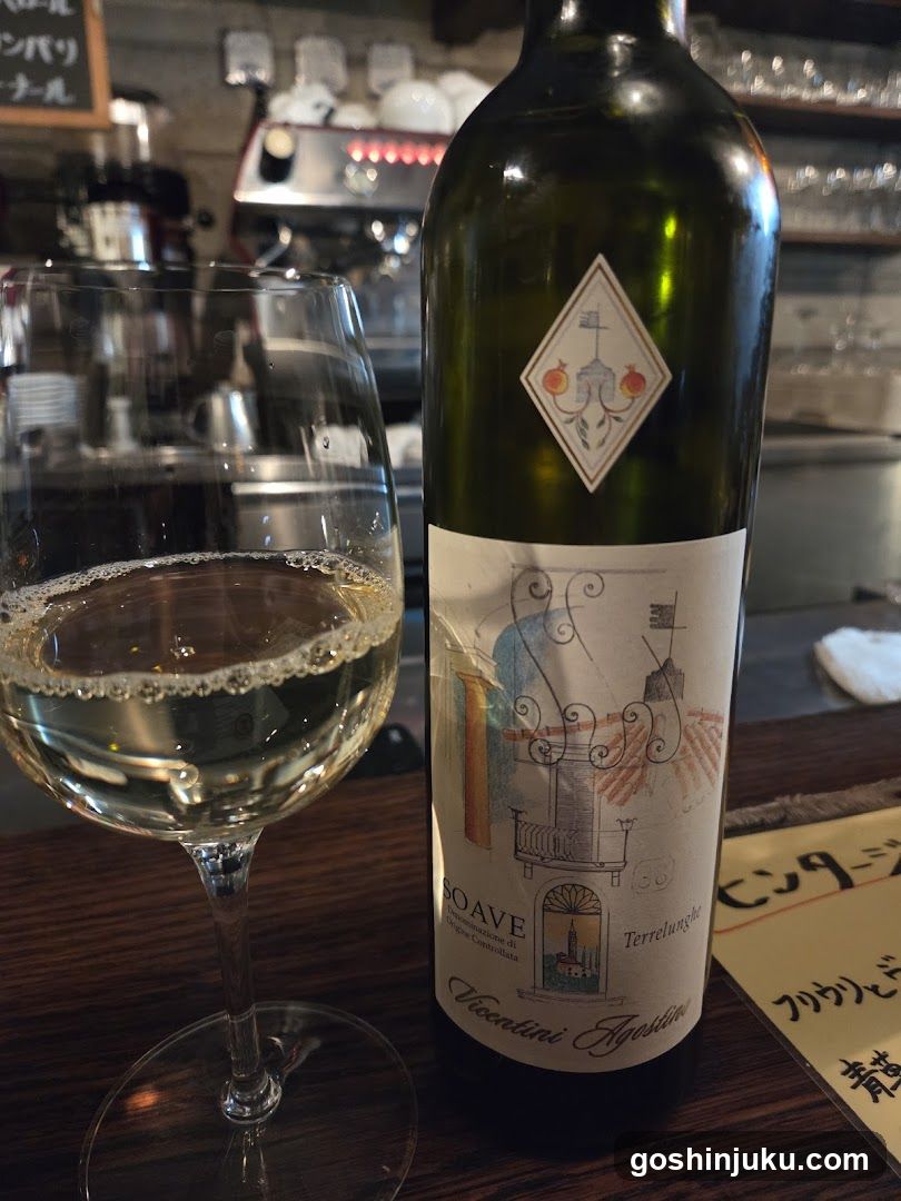 Wine and Glass in Bar Interior