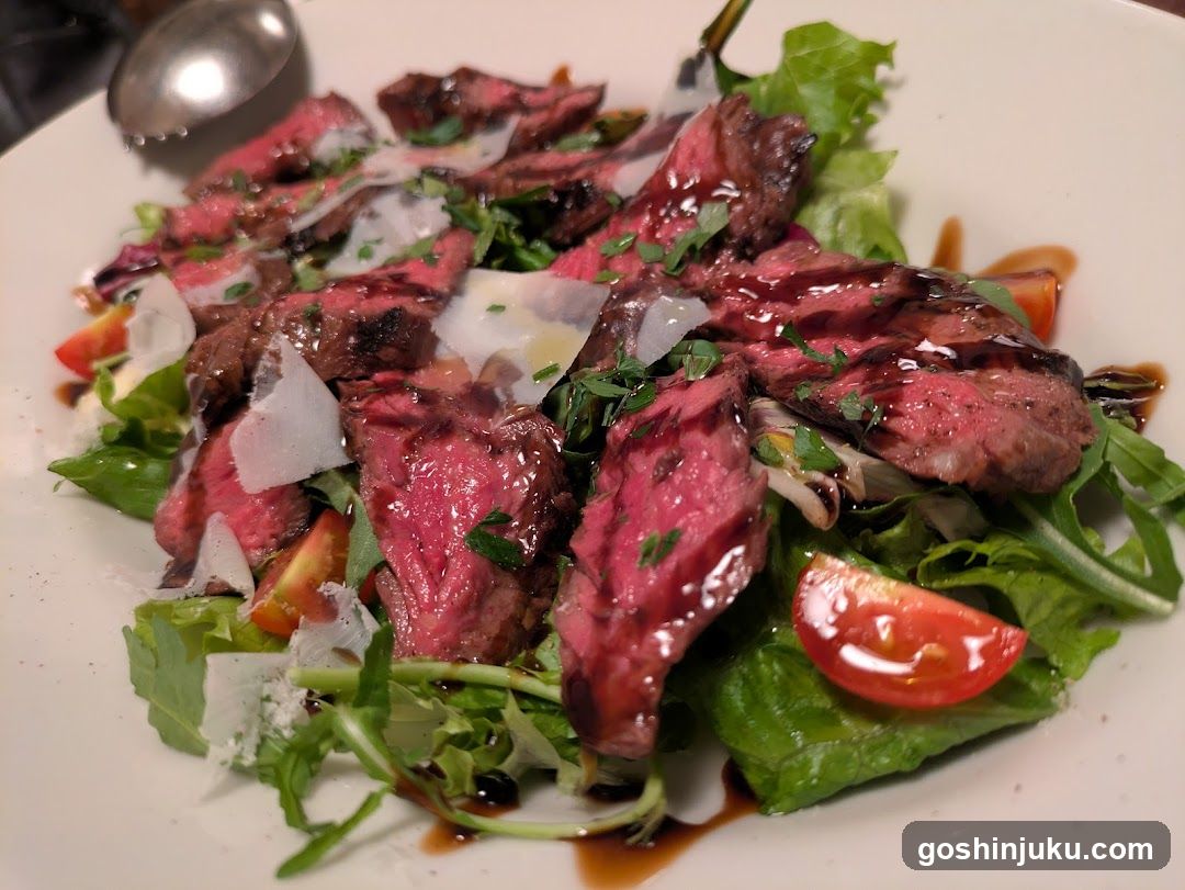 Grilled Beef Salad with Arugula and Tomato