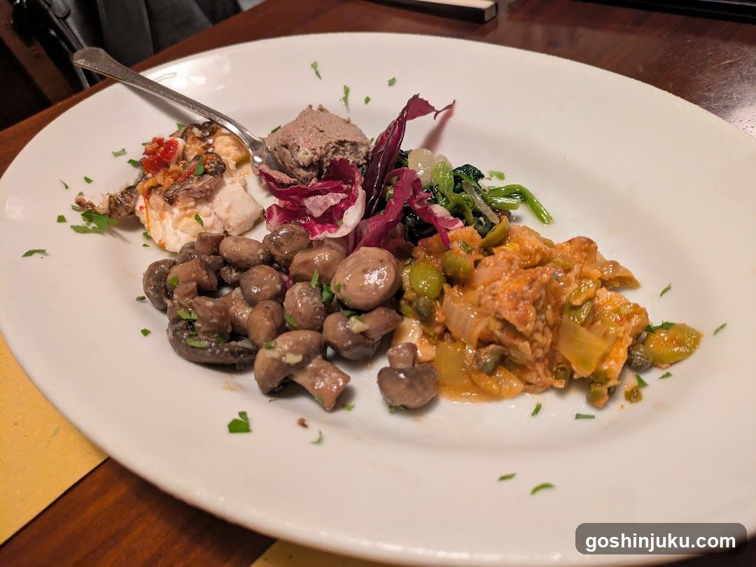 Plated Dish with Mushrooms and Greens