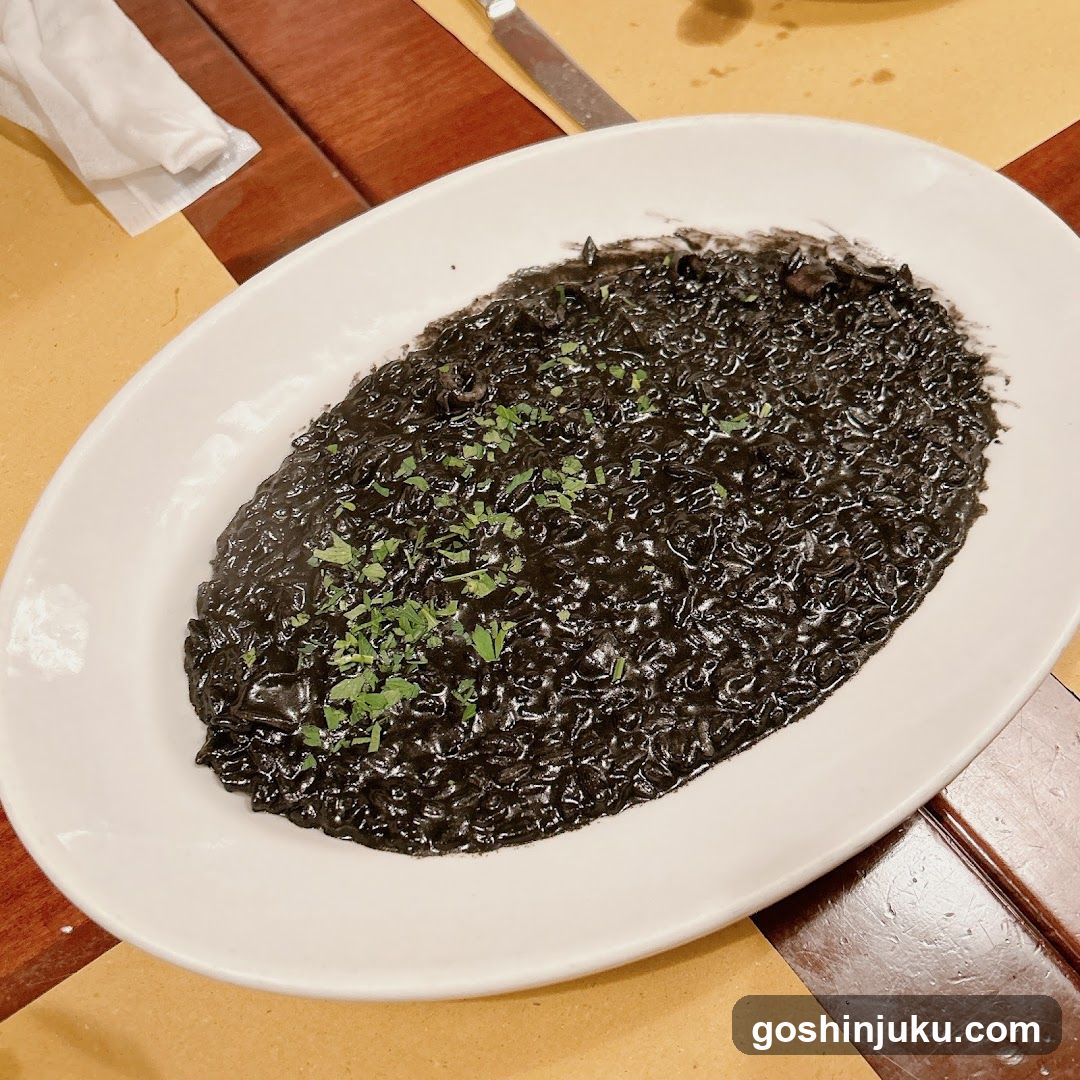 Black Risotto with Truffle Oil