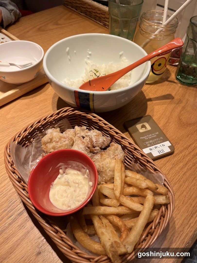 Food on a wooden table