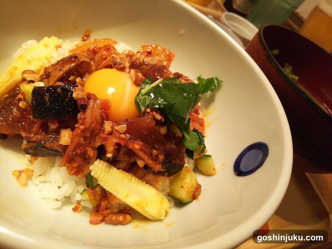Spicy Rice Bowl with Egg and Vegetables