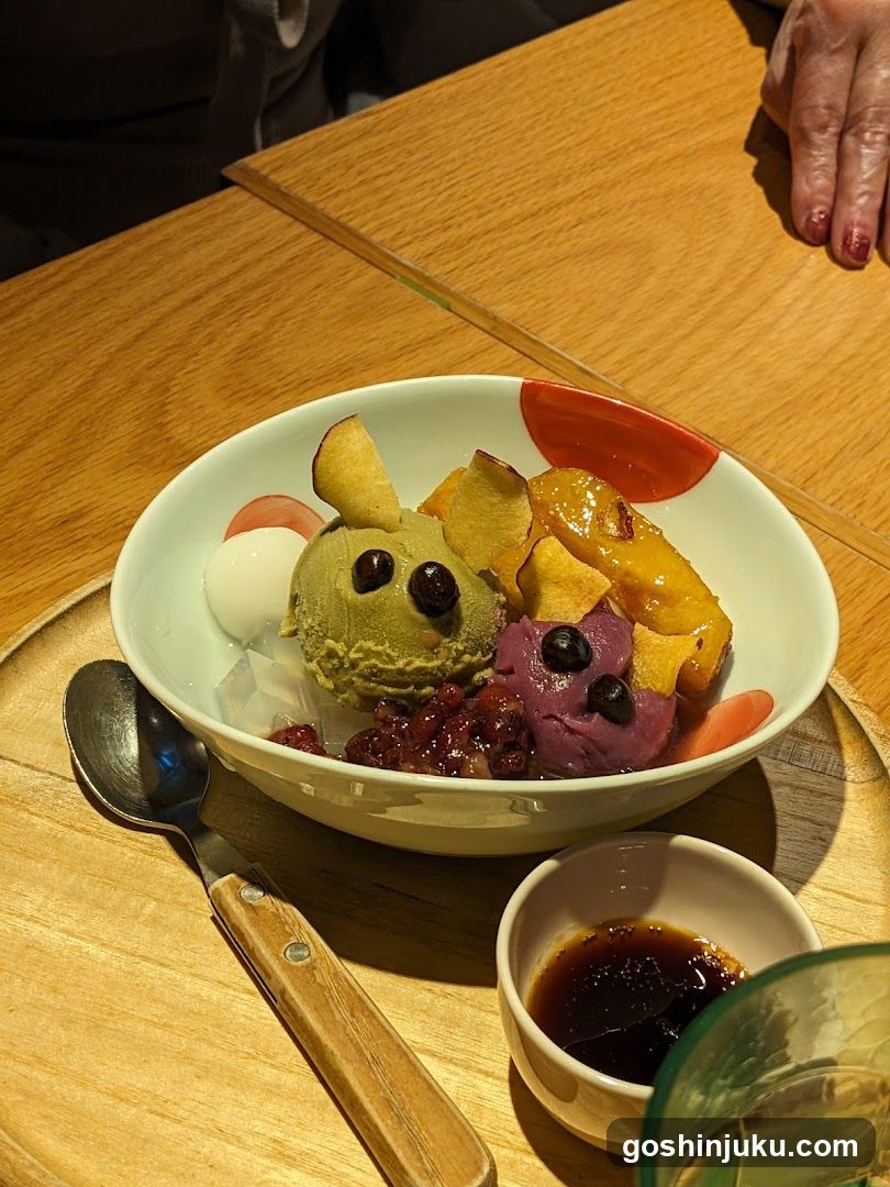Dessert Bowl with Ice Cream and Fruits