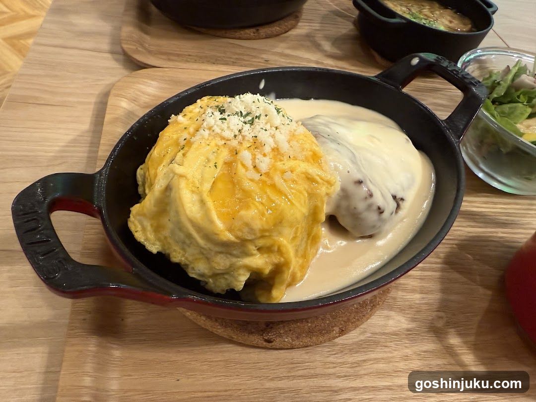 Egg and Rice Dish in Cast Iron Skillet