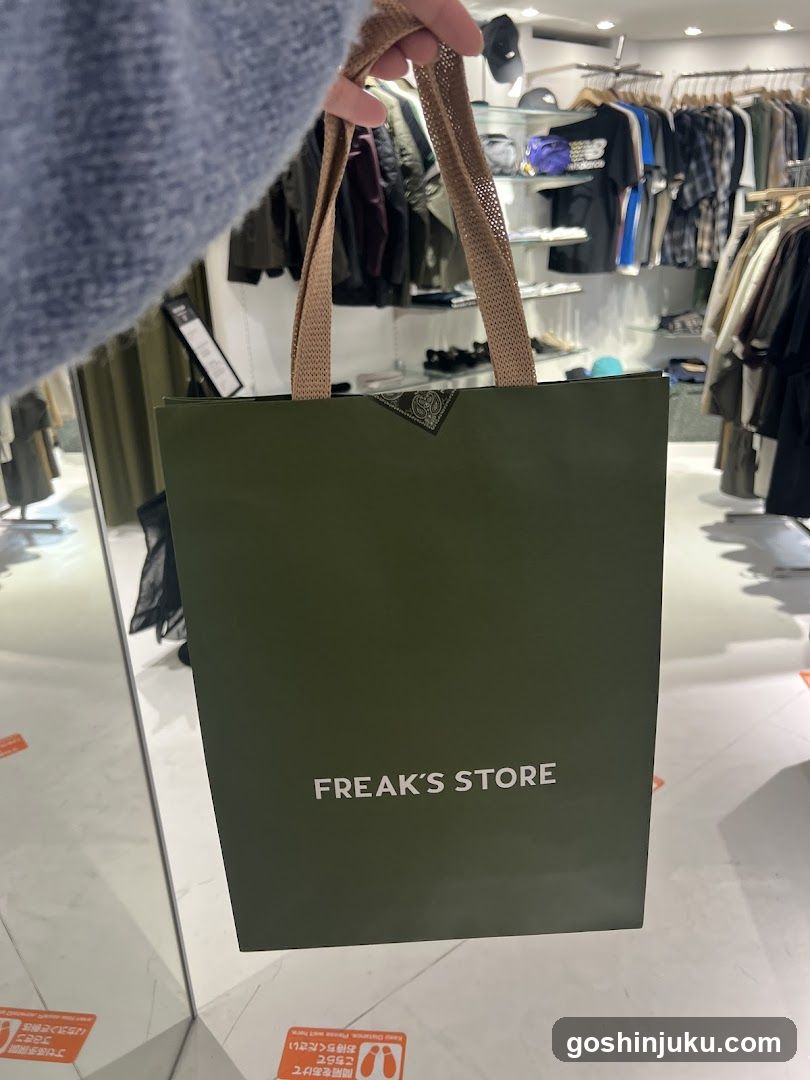 Shopping bag in store interior