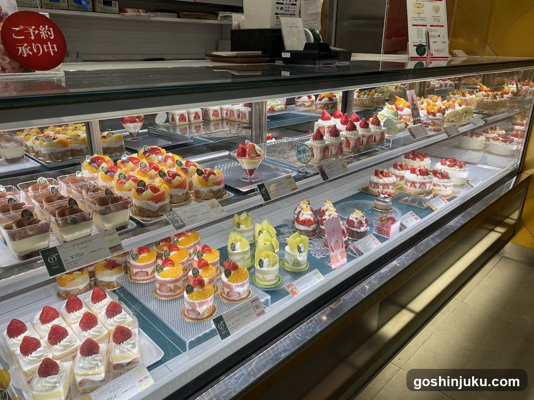 Cafe Display Case with Pastries and Desserts