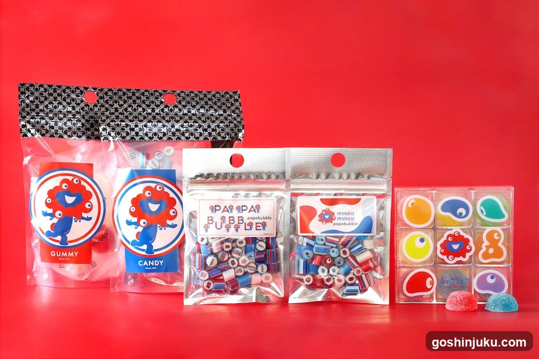 Candy and Bubble Pop Products Display