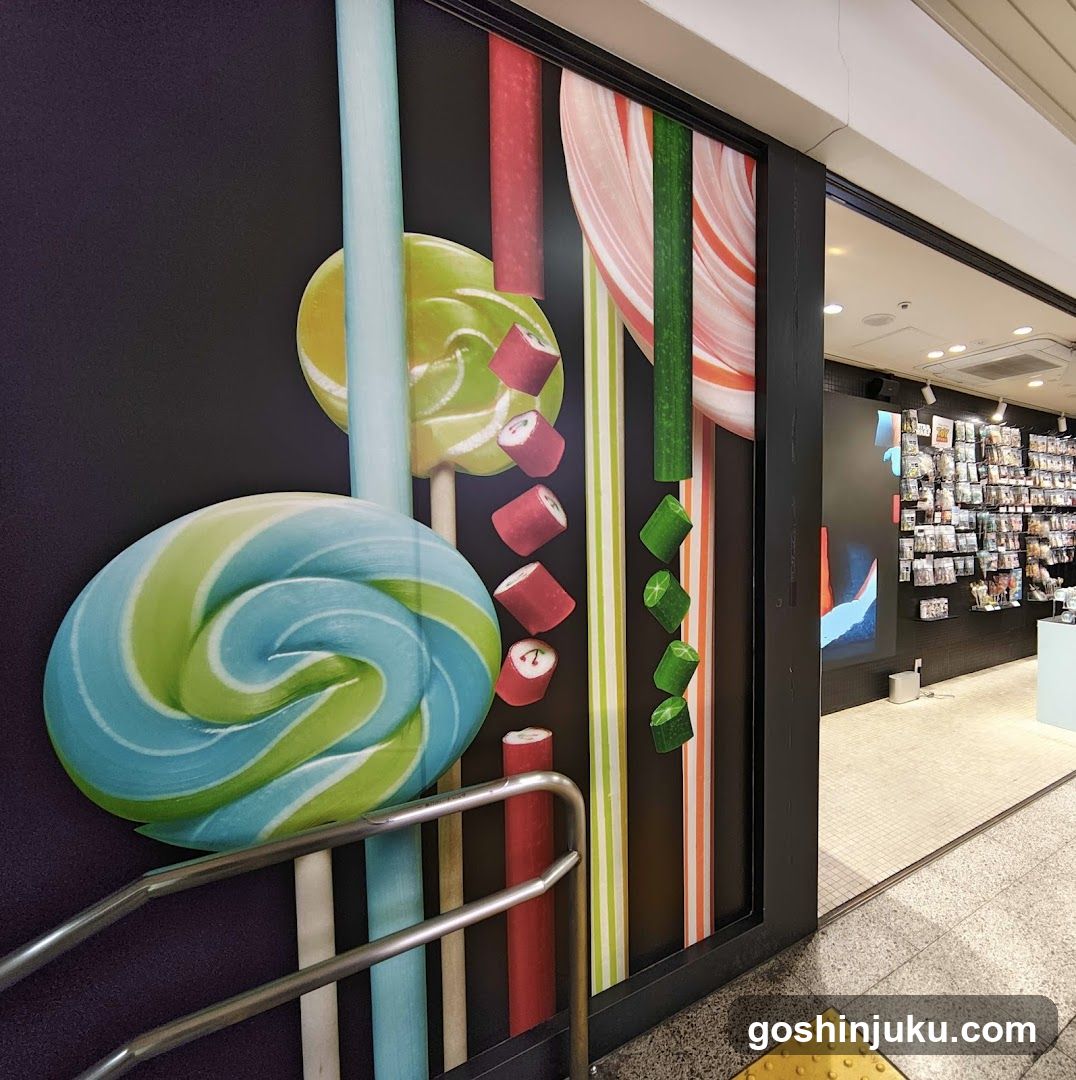 Candy-themed wall display