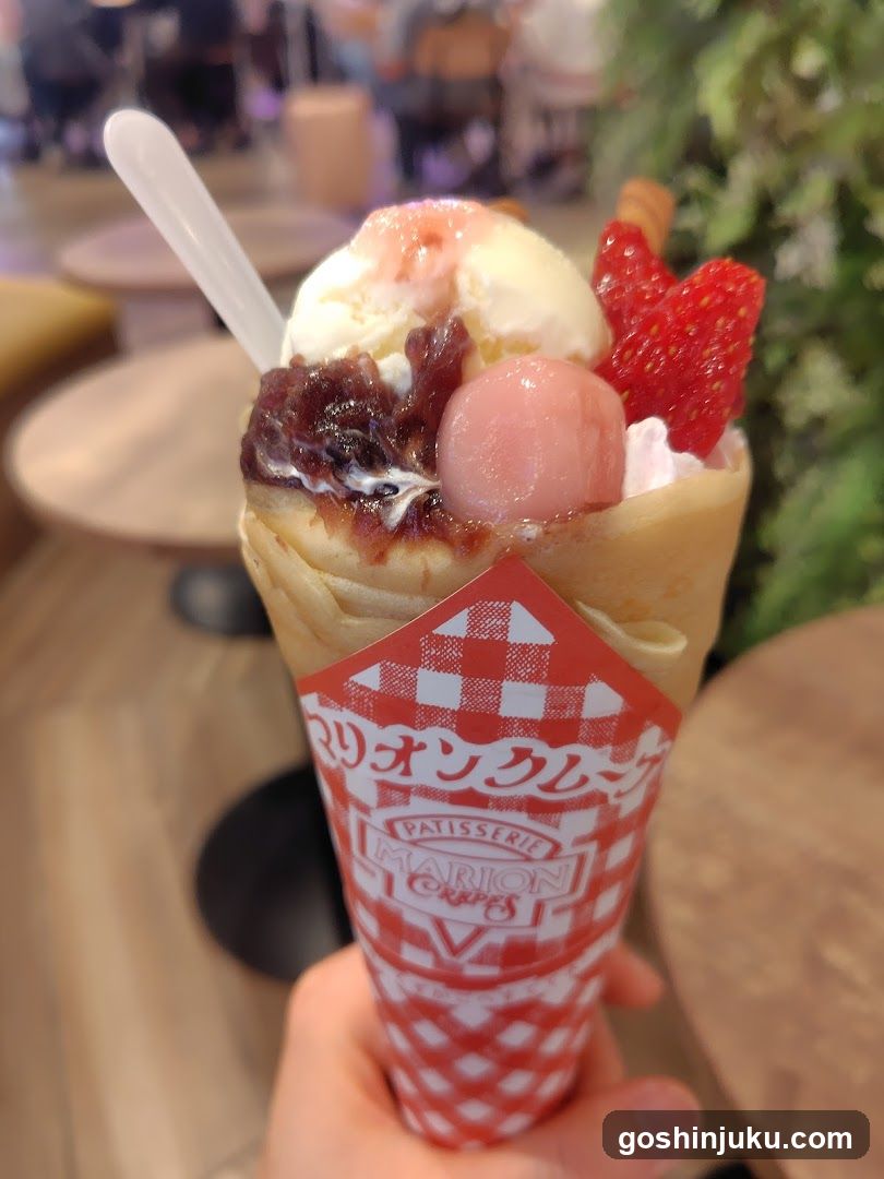 Marion Crepe with Ice Cream and Toppings