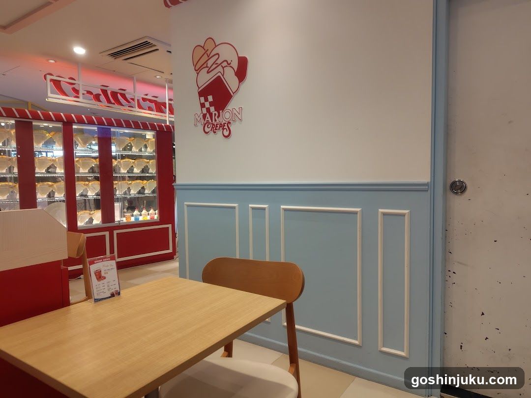 Interior of a crepe shop