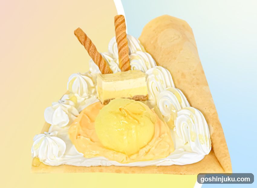 Yellow Dessert with Cream and Wafers